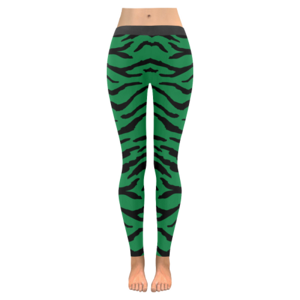 Womens Premium Leggings - Custom Tiger Pattern - Green Tiger / Xxs - Clothing Leggings Tigers Yoga Gear