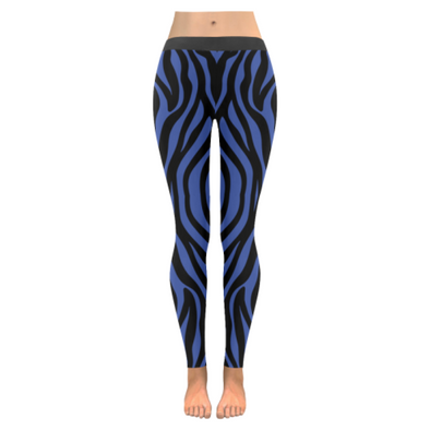 Womens Premium Leggings - Custom Zebra Pattern - Blue Zebra / Xxs - Clothing Leggings Yoga Gear Zebras