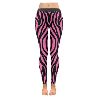 Womens Premium Leggings - Custom Zebra Pattern - Hot Pink Zebra / Xxs - Clothing Leggings Yoga Gear Zebras