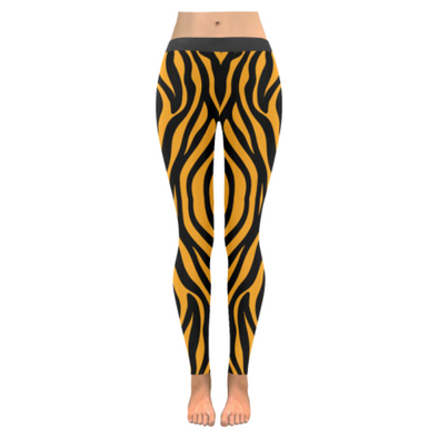 Womens Premium Leggings - Custom Zebra Pattern - Orange Zebra / Xxs - Clothing Leggings Yoga Gear Zebras