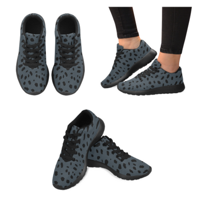 Womens Running Sneakers - Custom Cheetah Pattern - Charcoal Cheetah / Us6 - Footwear Big Cats Cheetahs Sneakers