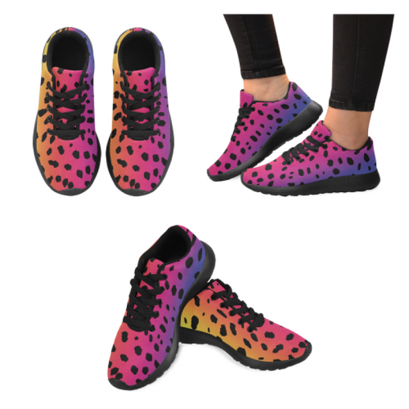 Womens Running Sneakers - Custom Cheetah Pattern - Rainbow Cheetah / Us6 - Footwear Big Cats Cheetahs Sneakers