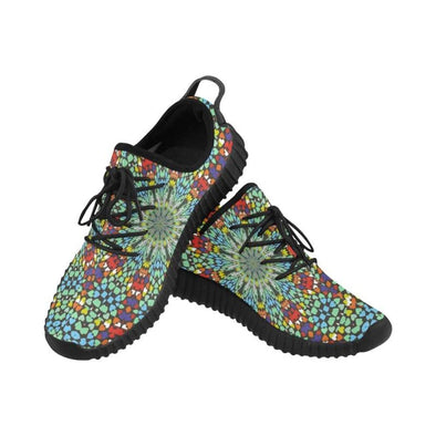 Womens Breathable Running Sneakers - Custom Designed Mandala Patterns - Green Rainbow Mandala / US6 - Footwear mandalas sneakers