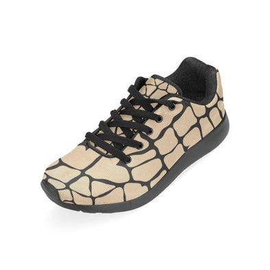 Womens Running Sneakers - Custom Giraffe Pattern W/ Black Background - Footwear Giraffes Sneakers