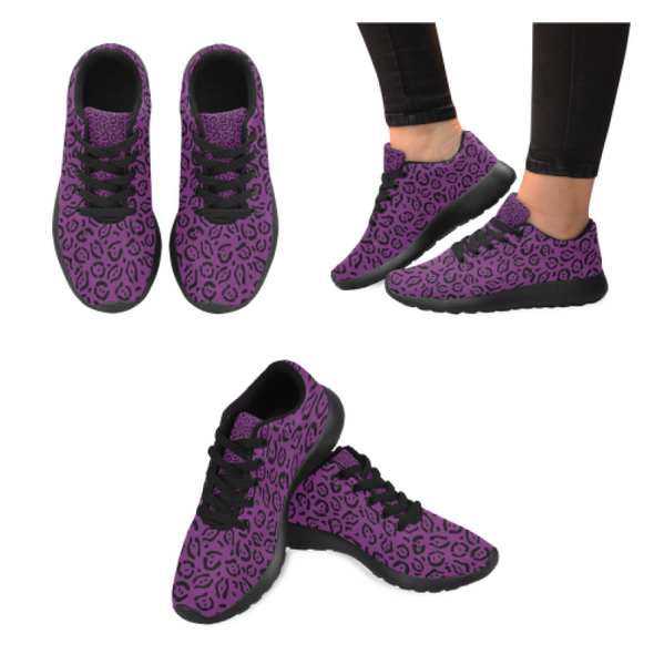 Womens Running Sneakers - Custom Jaguar Pattern - Purple Jaguar / Us6 - Footwear Big Cats Jaguars Sneakers