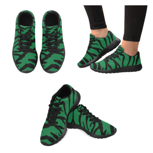 Womens Running Sneakers - Custom Tiger Pattern - Green Tiger / Us6 - Footwear Big Cats Hot New Items Sneakers Tigers