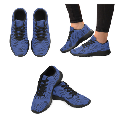 Womens Running Sneakers - Custom Turtle Pattern - Blue Turtle / Us6 - Footwear Sneakers Turtles
