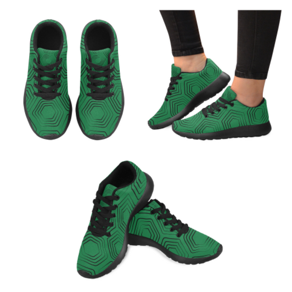Womens Running Sneakers - Custom Turtle Pattern - Green Turtle / Us6 - Footwear Sneakers Turtles