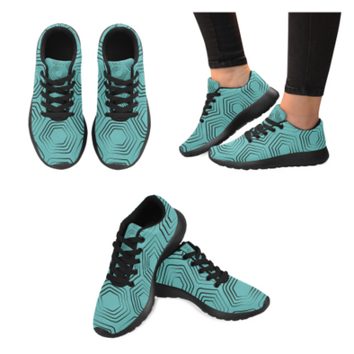 Womens Running Sneakers - Custom Turtle Pattern - Turquoise Turtle / Us6 - Footwear Sneakers Turtles