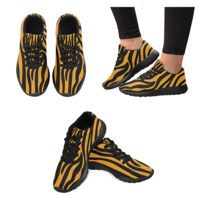 Womens Running Sneakers - Custom Zebra Pattern - Orange Zebra / Us6 - Footwear Sneakers Zebras