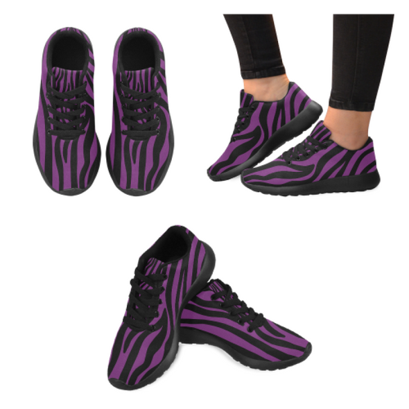 Womens Running Sneakers - Custom Zebra Pattern - Purple Zebra / Us6 - Footwear Sneakers Zebras