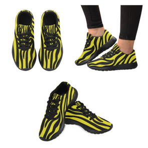Womens Running Sneakers - Custom Zebra Pattern - Yellow Zebra / Us6 - Footwear Sneakers Zebras