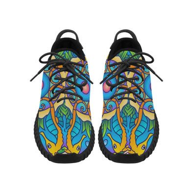 Womens Running Sneakers - Hand Drawn Animal Mandala Patterns - Footwear Dolphins Elephants Sneakers