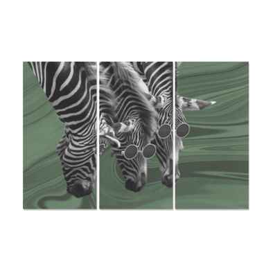 Zebras Wearing Sunglasses - Canvas Wall Art - Green Zebras - Wall Art Canvas Prints Zebras