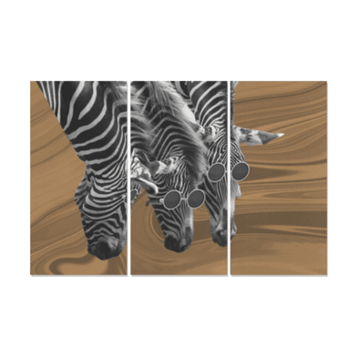 Zebras Wearing Sunglasses - Canvas Wall Art - Orange Zebras - Wall Art Canvas Prints Zebras