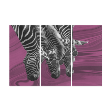 Zebras Wearing Sunglasses - Canvas Wall Art - Pink Zebras - Wall Art Canvas Prints Zebras
