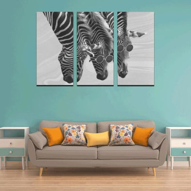 Zebras Wearing Sunglasses - Canvas Wall Art - Wall Art Canvas Prints Zebras
