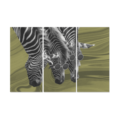 Zebras Wearing Sunglasses - Canvas Wall Art - Yellow Zebras - Wall Art Canvas Prints Zebras